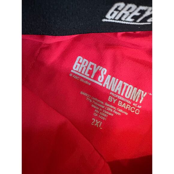 Greys Anatomy by Barco Scrub Pants 2XL Blue & Red Drawstring Waist Womens Lot 2 - Picture 6 of 12